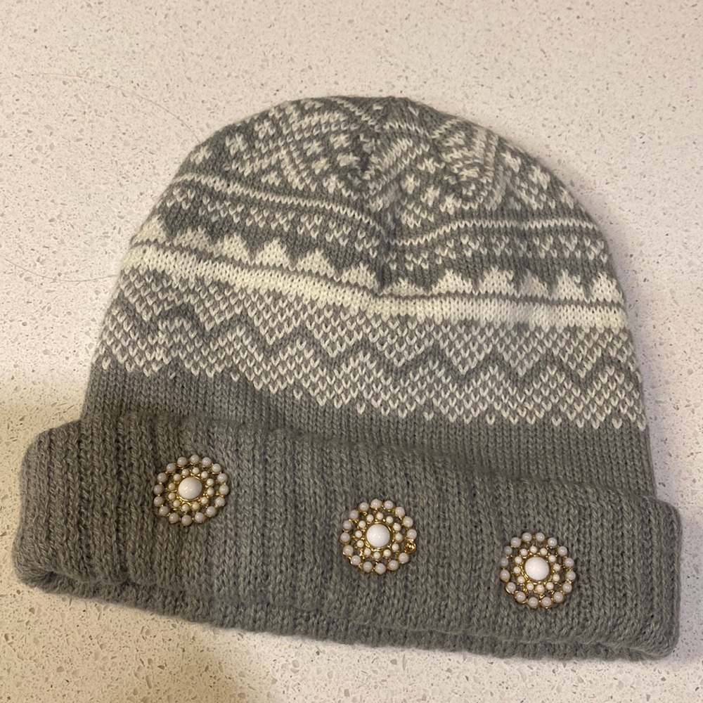 Francesca’s Grey Embellished Winter Hat